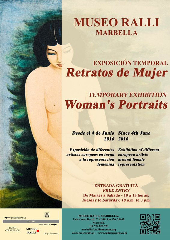 A photo illustrating an invitation to an exhibition of portraits of women