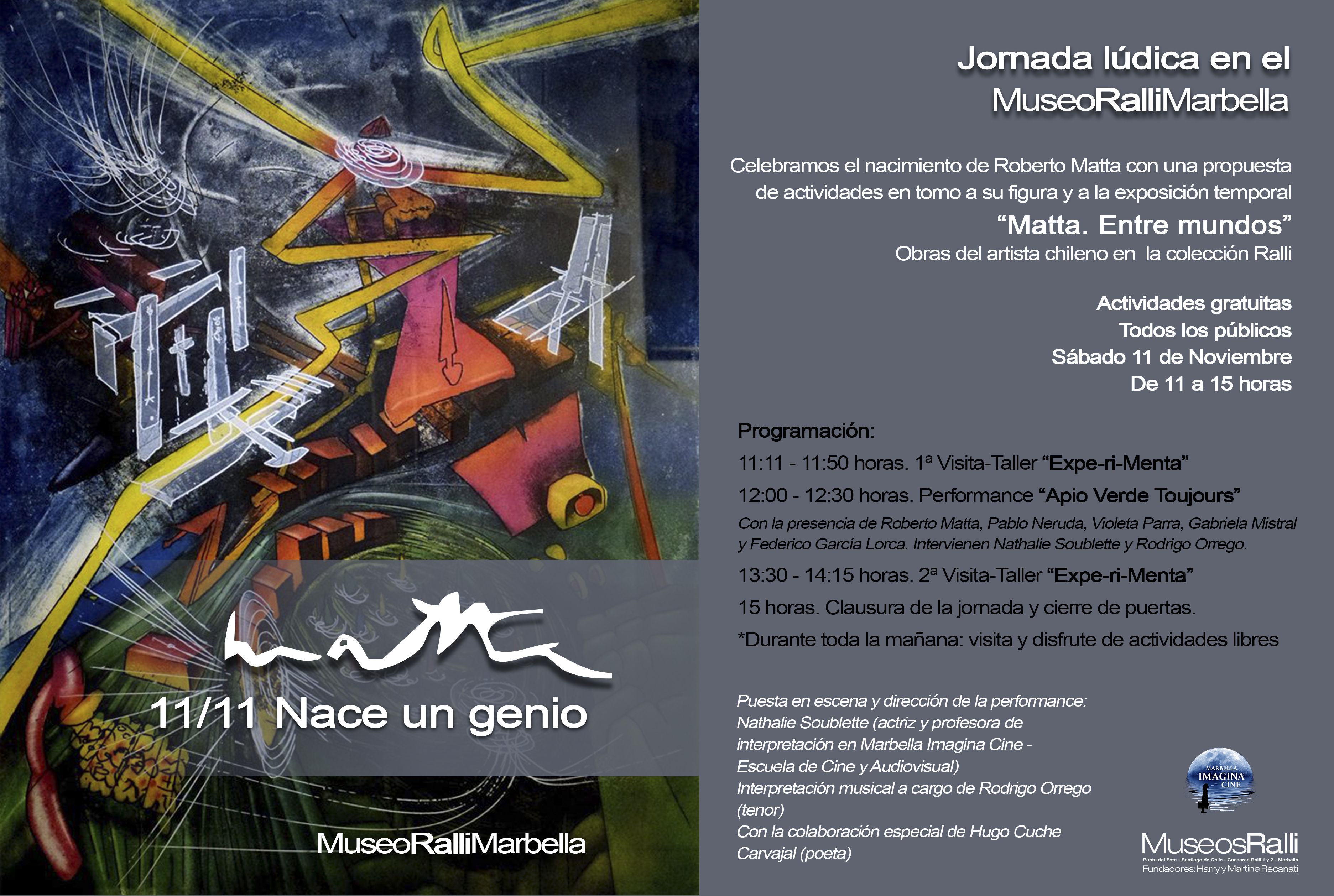 Invitation to an exhibition at the Marbella Museum on the anniversary of Roberto Matta's birth