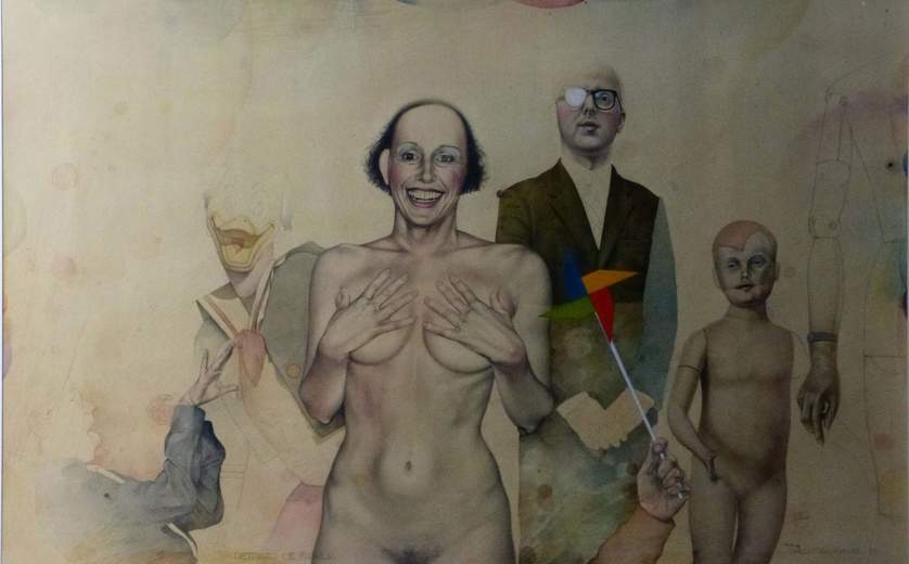 Una pintura del artista Sergio Camporella en exhibición en el Museo de ralli