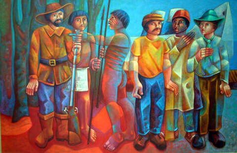 תמונה של קבוצת אנשים יצירה של האמן אדליו סארו